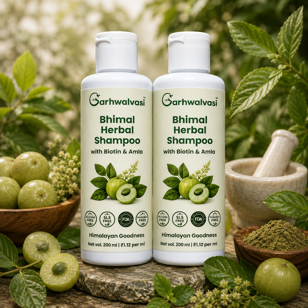 Buy 2 Bottle of Bhimal Herbal Shampoo with Biotin and Amla