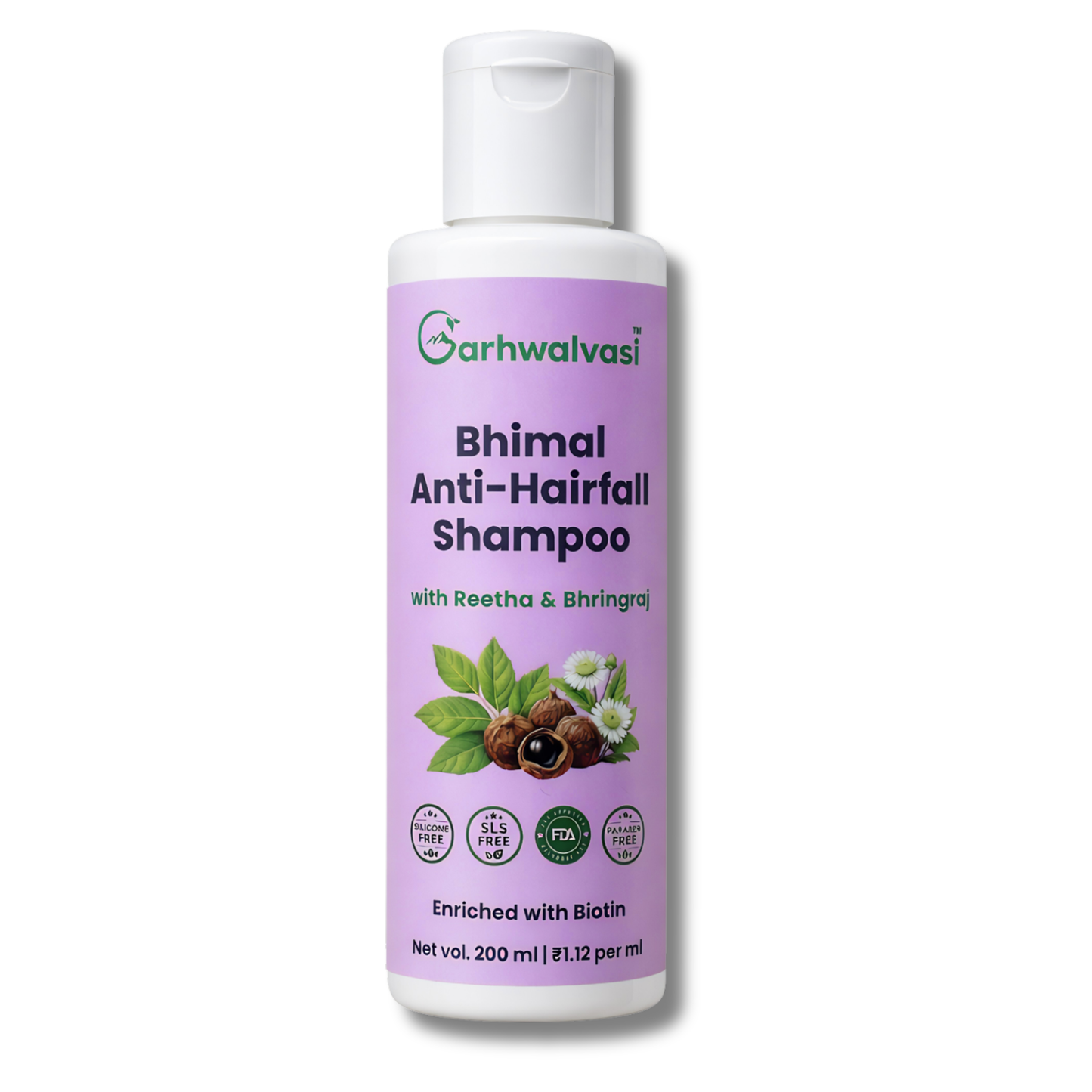 Garhwalvasi Bhimal Herbal Anti-Hairfall Shampoo with Reetha and Bhringraj