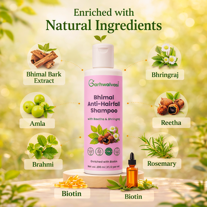 Garhwalvasi Bhimal Herbal Anti-Hairfall Shampoo with Reetha and Bhringraj