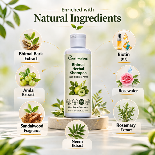 Garhwalvasi Bhimal Herbal Shampoo With Biotin and Amla