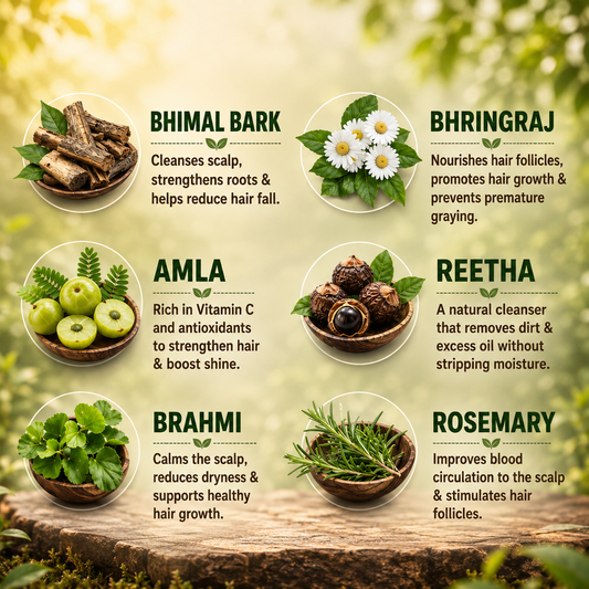 Bhimal Herbal Anti-Hairfall Shampoo with Reetha and Bhringraj