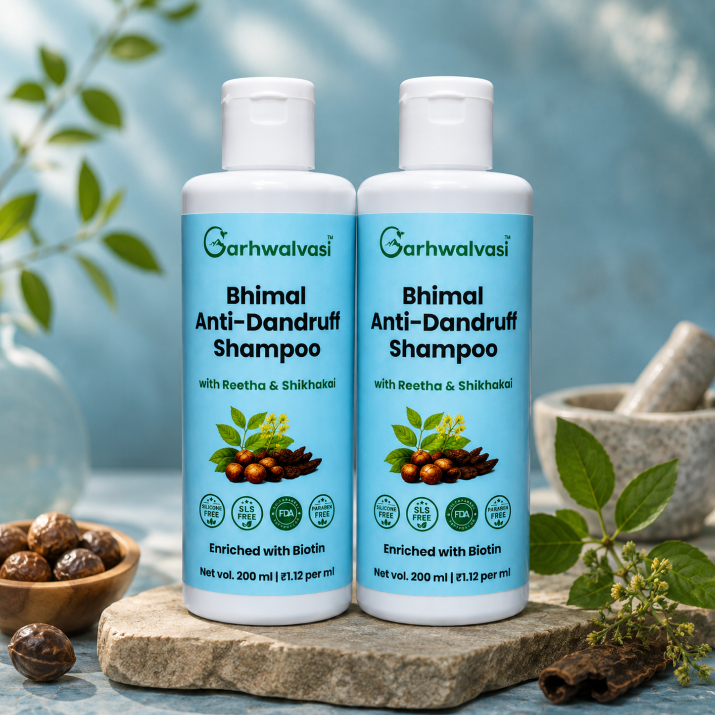Buy Two Bottle of Bhimal Herbal Anti Dandruff Shampoo