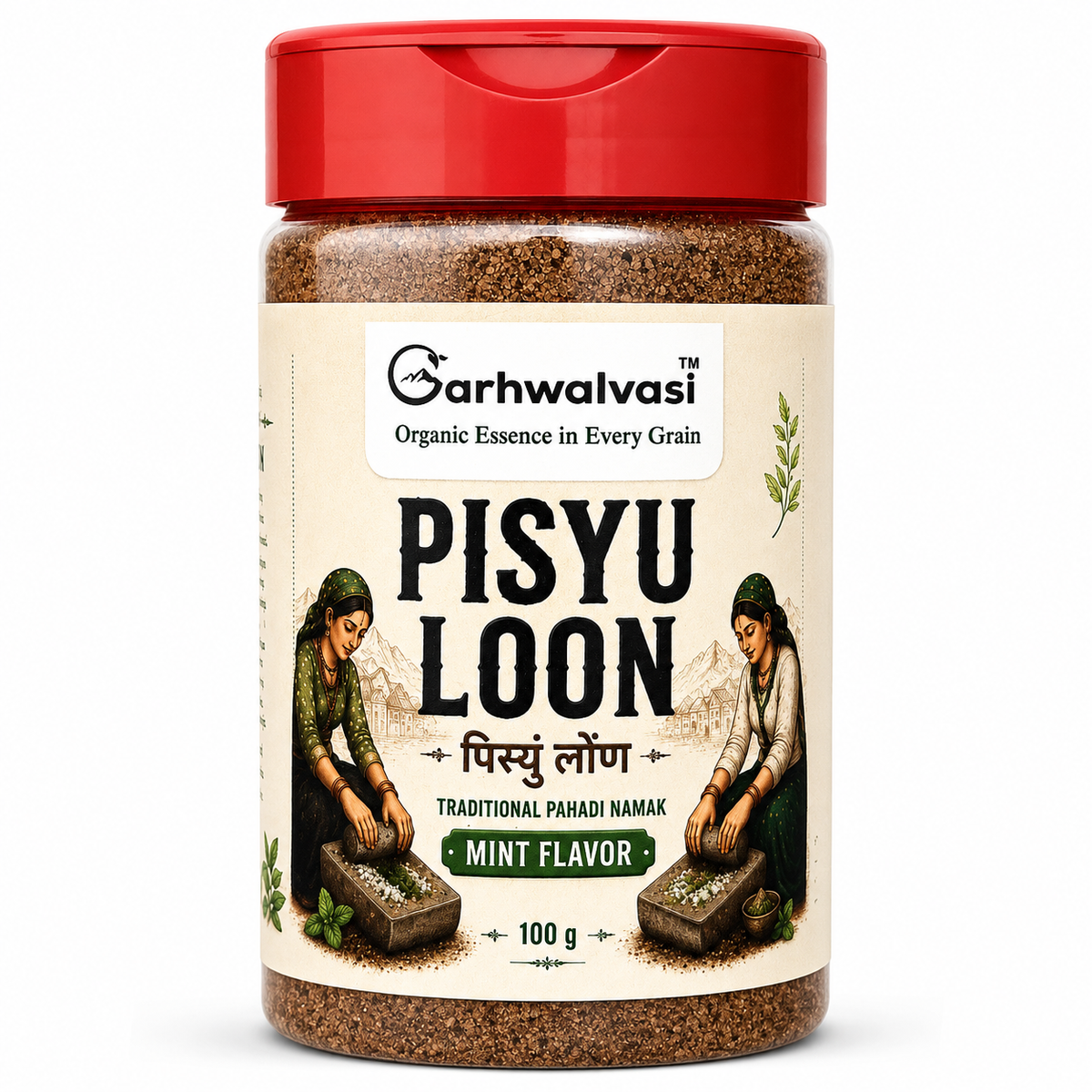 Garhwalvasi Pisyu Loon – Traditional Himalayan Pahadi Salt, Mint Flavour, 100 g